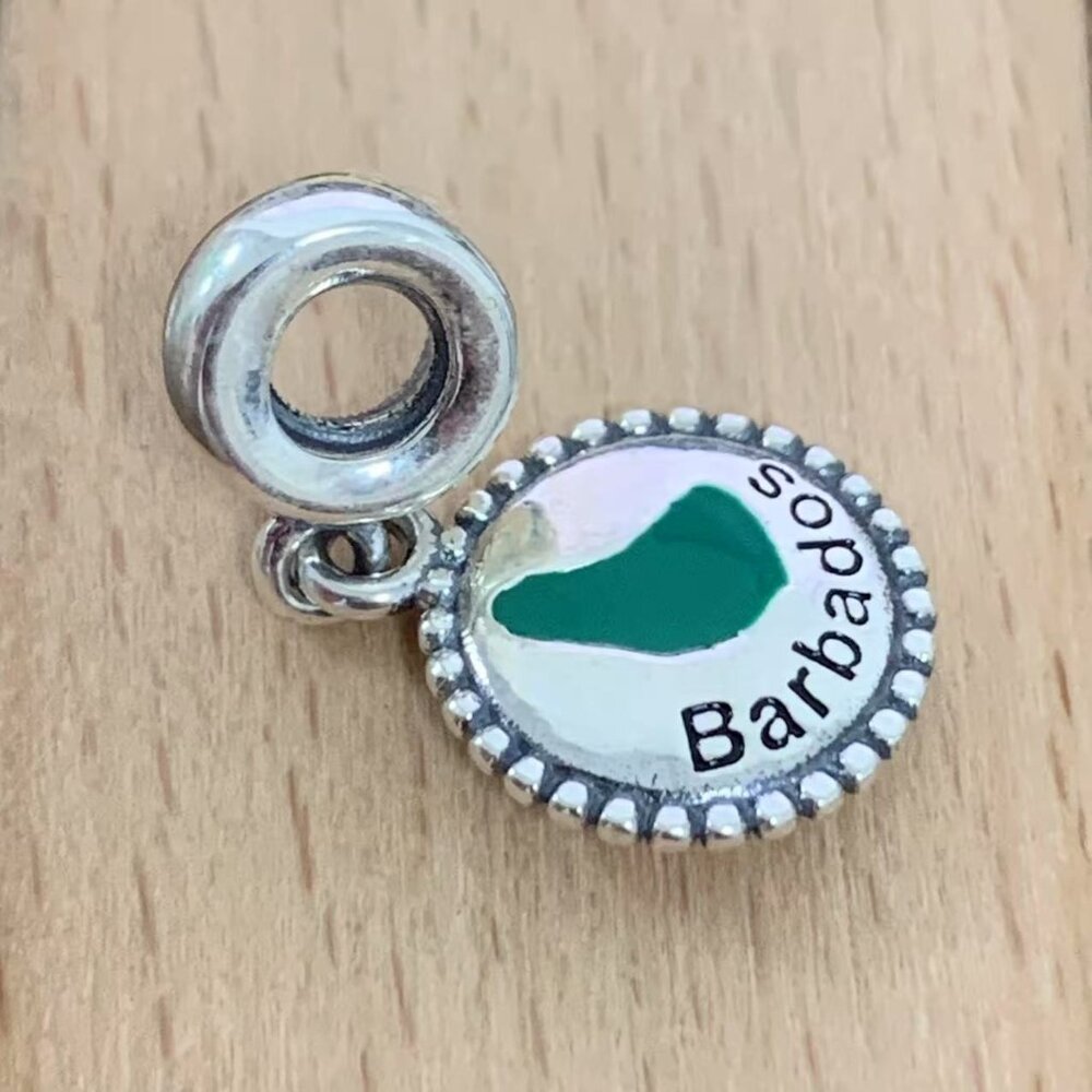 Pandora Barbados Map Exclusive Dangle Charm Pendant, S925 Silver Bracelets - Picture 3 of 4